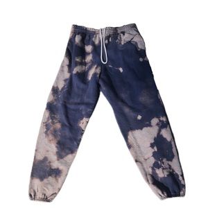 Bleach Dye Cozy Quarantine Sweatpants Blue & Gray